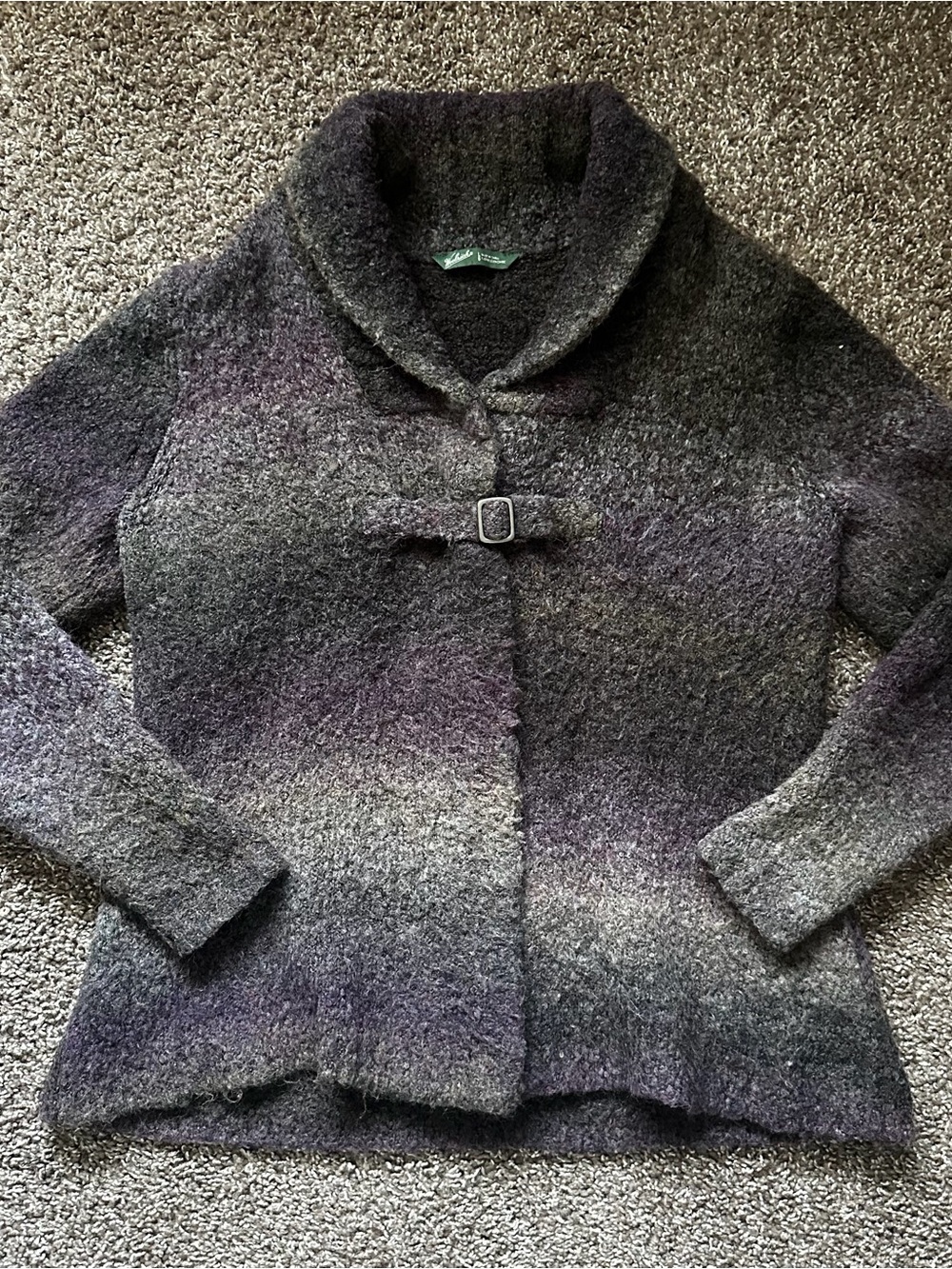 Vintage Woolrich Space Dye Shawl Cardigan Sweater Size L - Picture 5 of 9